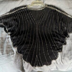 Black Beaded Poncho
